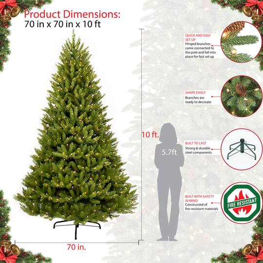 10ft. Pre-Lit Fraser Fir Artificial Christmas Tree